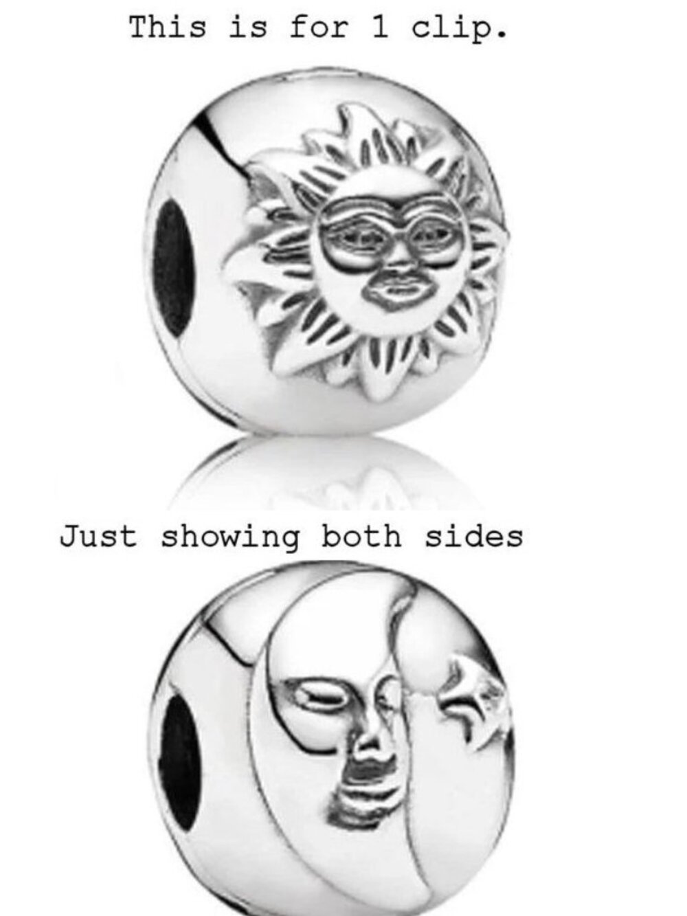Clearance...NWOT Pandora Night and Day Clip Moon and Sun